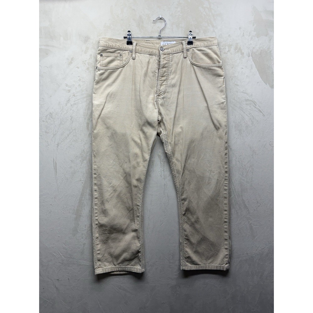 GUSTIN California Straight Raw Corduroy Pants Men's 40 Beige Khaki Tan 5 Pocket